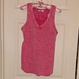 POL Pink Fitted Sleeveless Tank Top